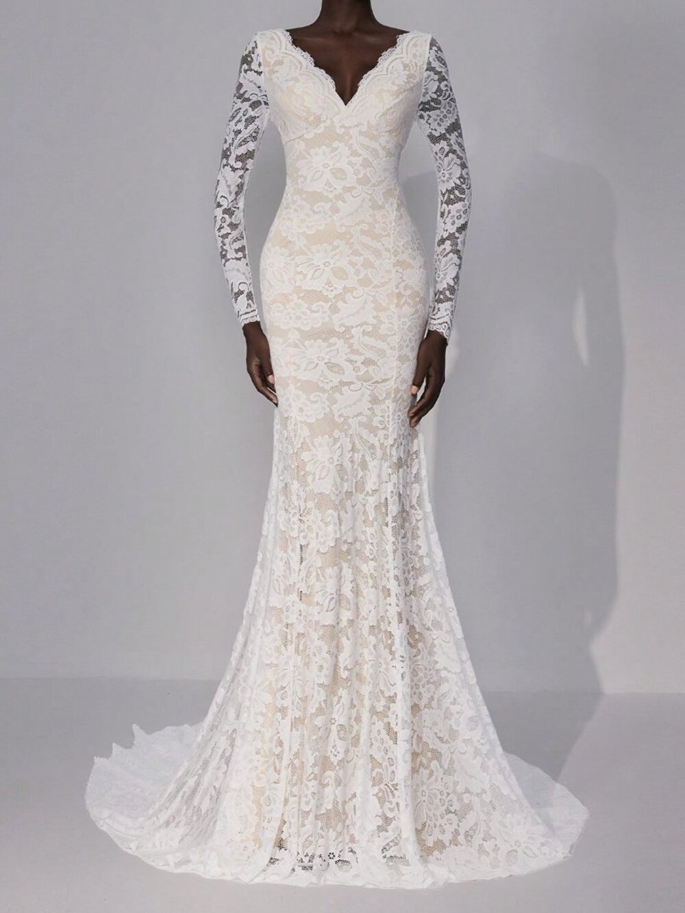Beige Elegant Women's Wedding Dress - Picture 5 of 6